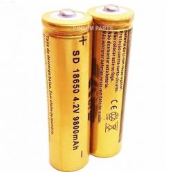 2 Baterias 18650 4,2v Recarregável Para Lanterna Tática